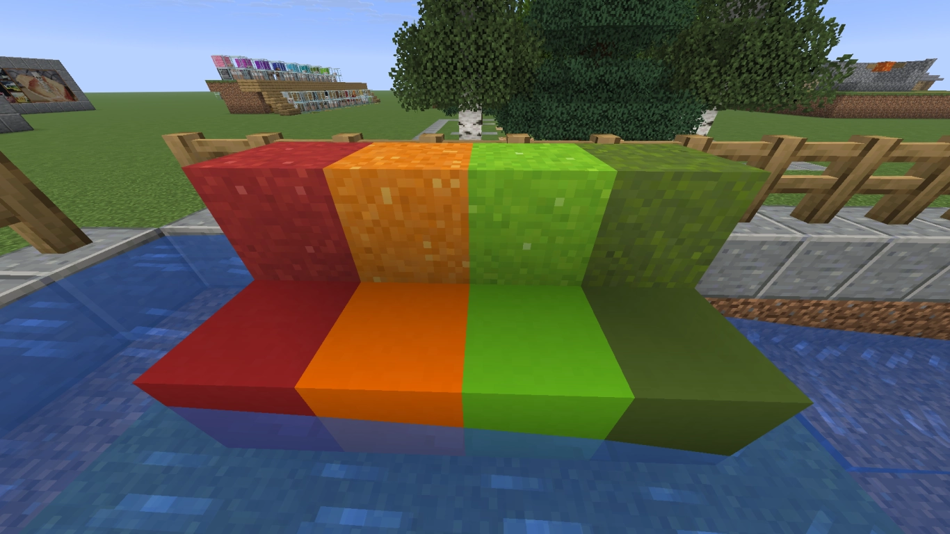 Minecraft concrete and concrete powder hardening with water