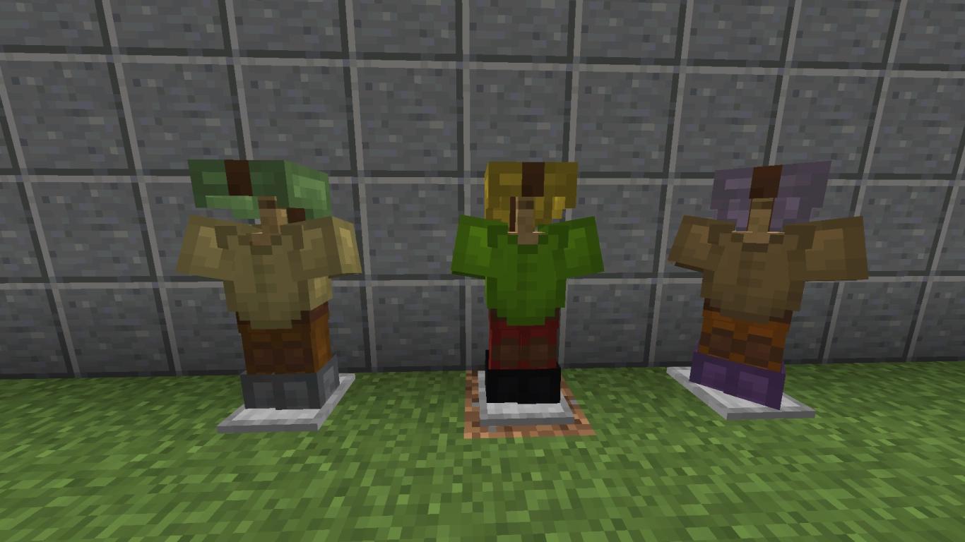 Minecraft leather armor in custom colors and anti-Powder Snow boots effect