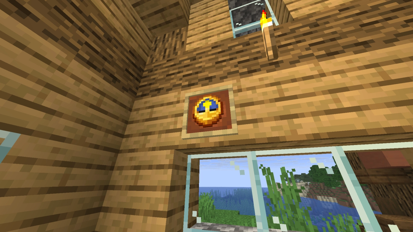 Minecraft clock shows day and night time inside an item frame