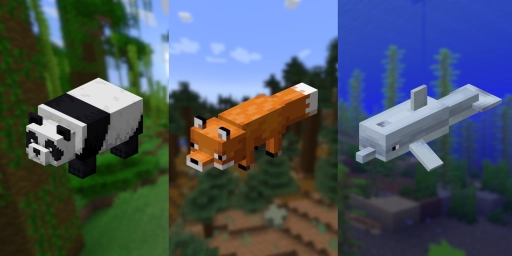 Descubre la fauna desconocida de Minecraft: pandas, zorros y delfines