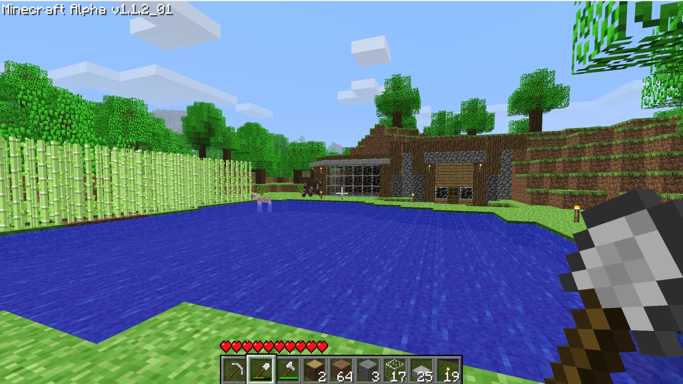 The classic Alpha version of Minecraft