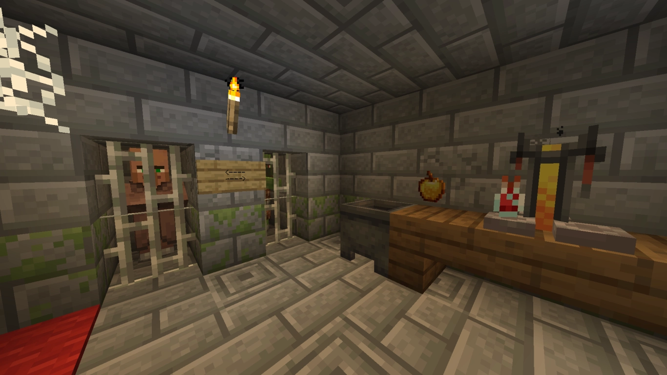Curing station for zombie villagers in Minecraft to secure permanent discounts