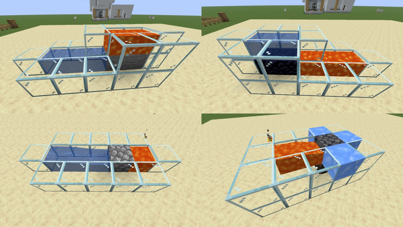 Minecraft lava and water interactions for obsidian, cobblestone, stone, and basalt generators