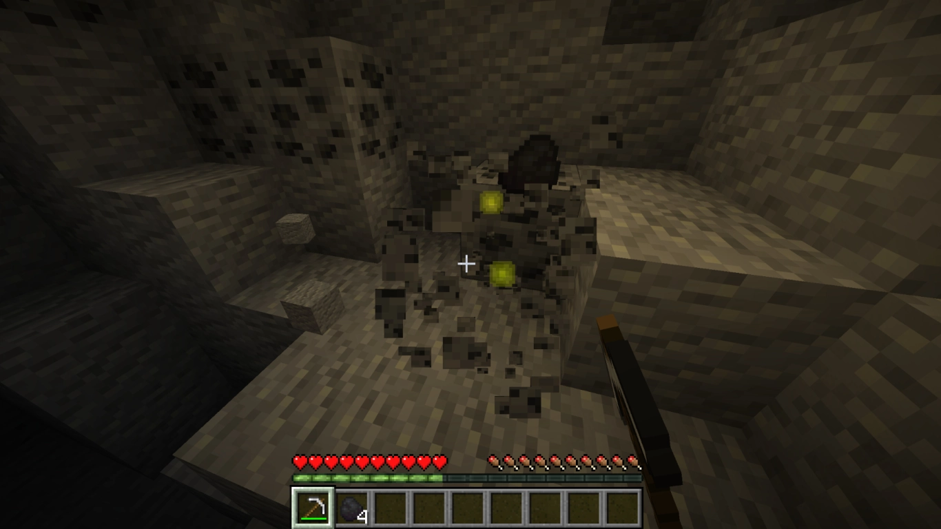 Mining ores for XP in Minecraft Peaceful mode