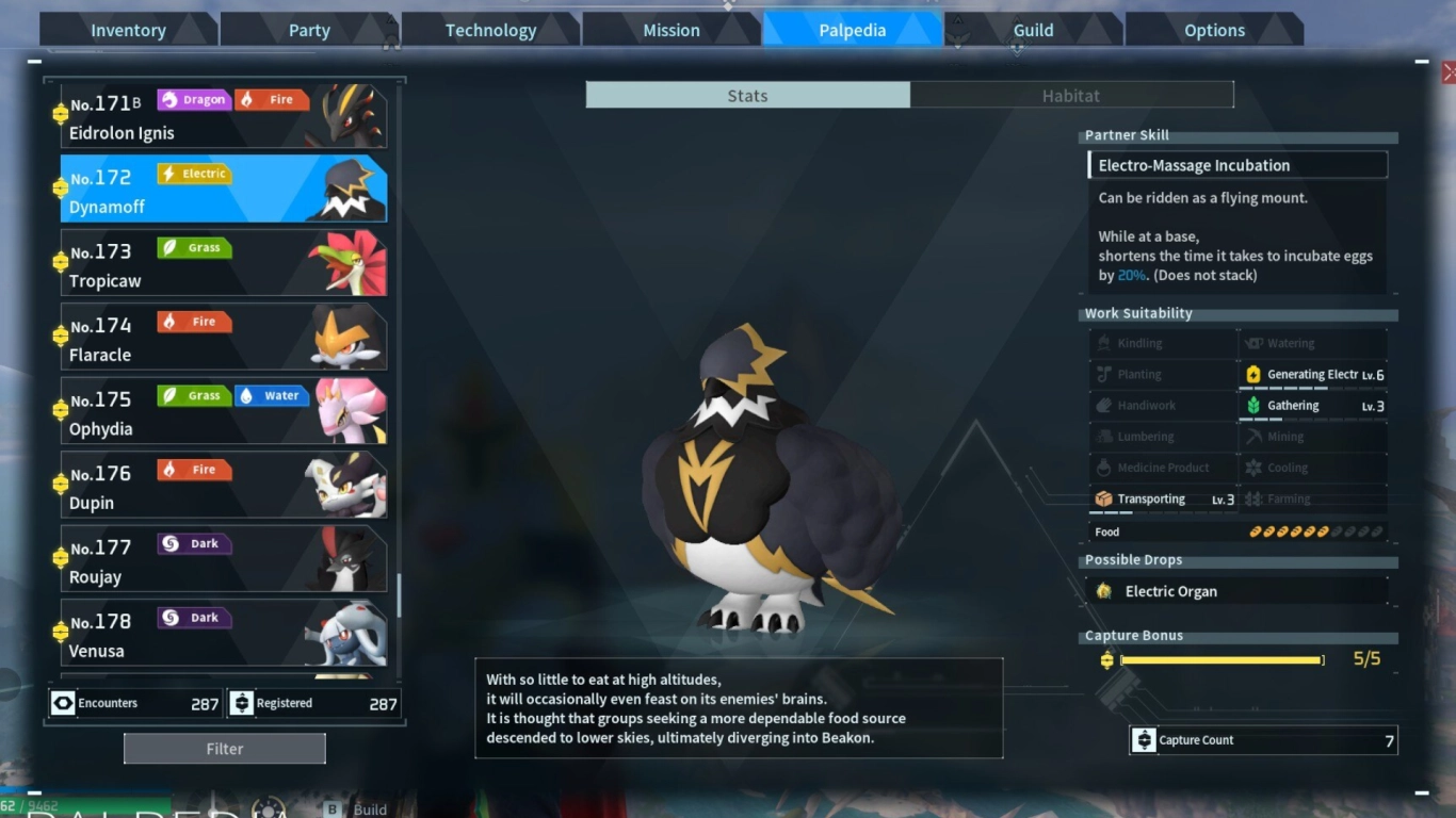 Partner skills in Palworld for faster breeding and Alpha Eggs