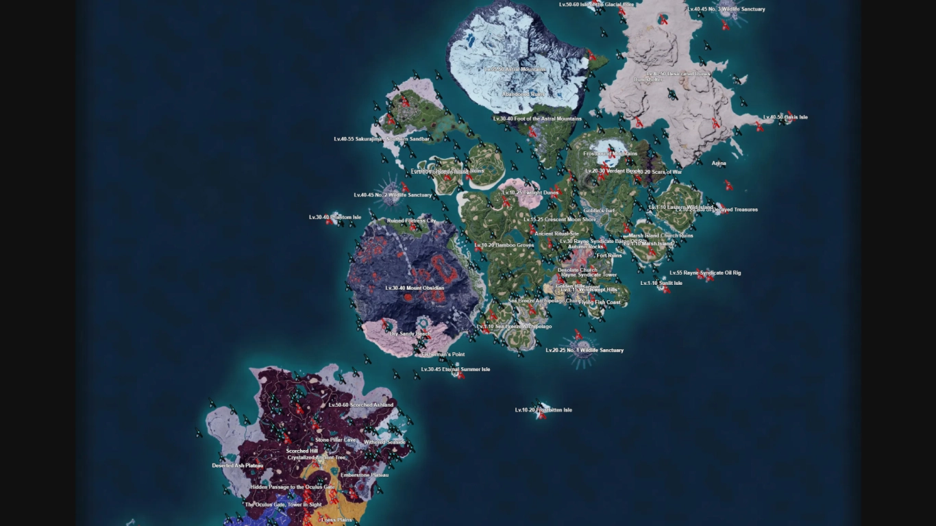 Mejores zonas de pesca en Feybreak Island y la plataforma petrolífera en Palworld