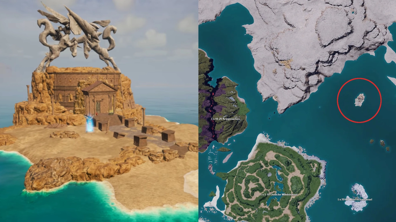 Ubicación de la Arena de Palworld y acceso temprano en el mapa