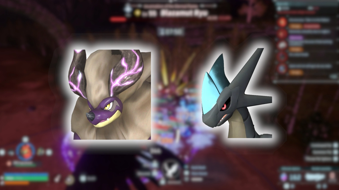 Bellanoir Libero as a raid boss in Palworld mid-fight