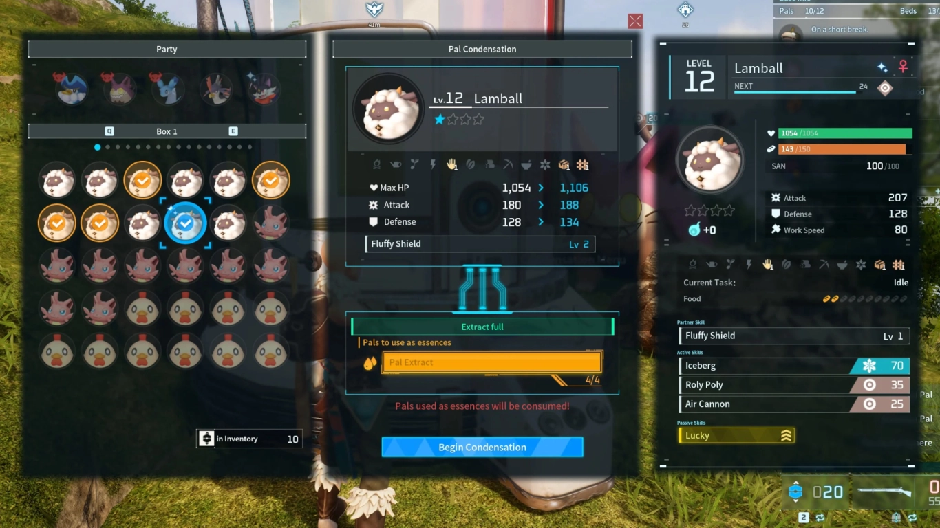 Exprimidor Pal en Palworld: condensar y niveles de estrellas