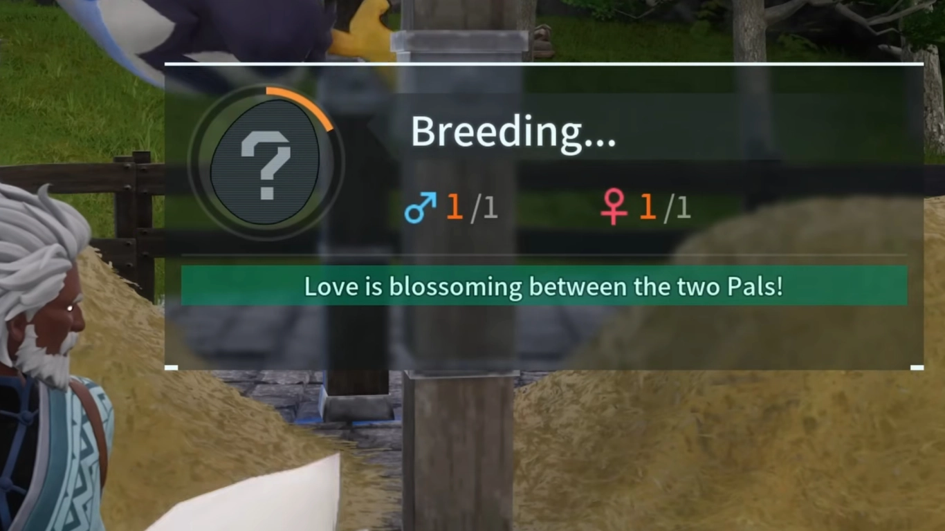 Breeding in Palworld with breeding farm, incubator, and cake