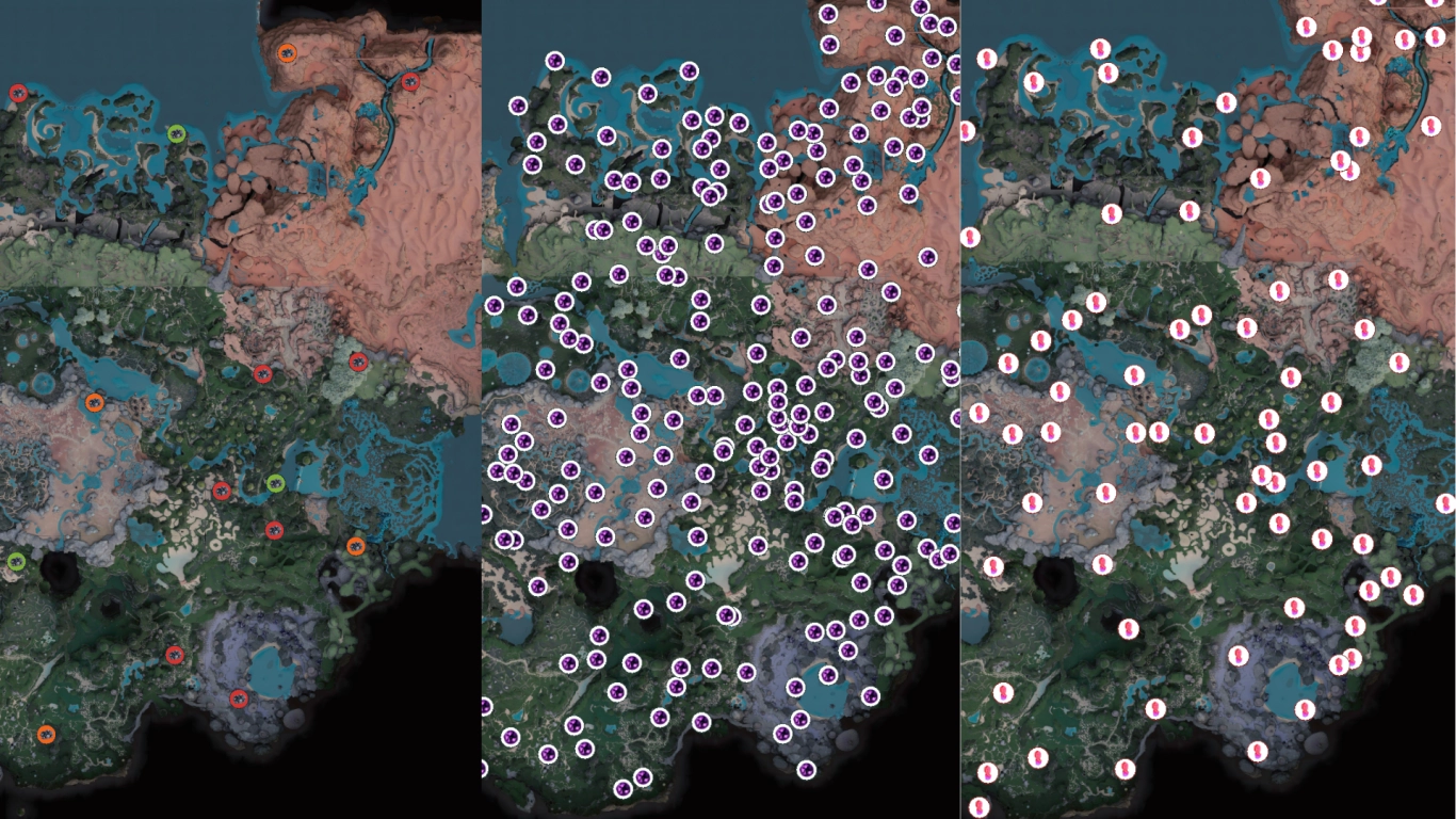 Locations for SAM, Somersloops, and Mercer Spheres in Satisfactory