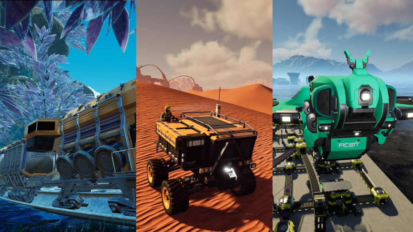 Comparison of drones, trains, and trucks in Satisfactory: pros and cons