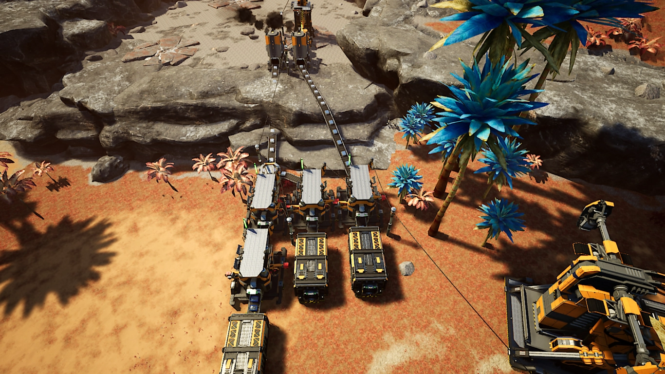 Automated production lines with Storage Containers in Satisfactory
