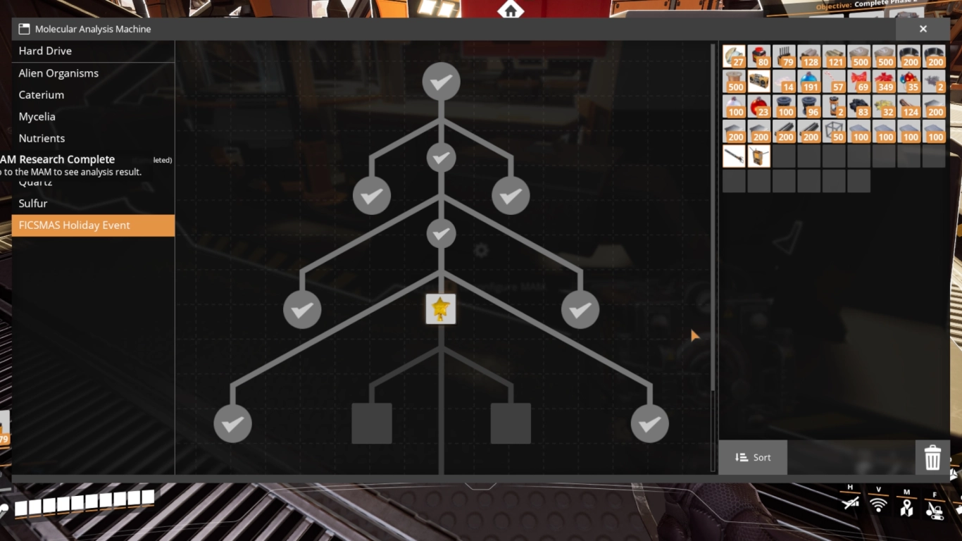 MAM research in Satisfactory for scanner upgrades and equipment