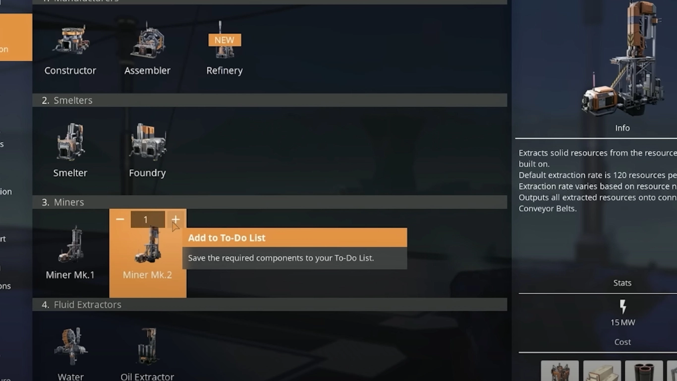 Satisfactory To‑Do List and Notes in-game
