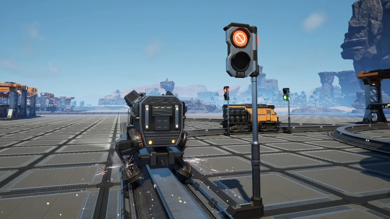 Signals in Satisfactory: block signals and path signals