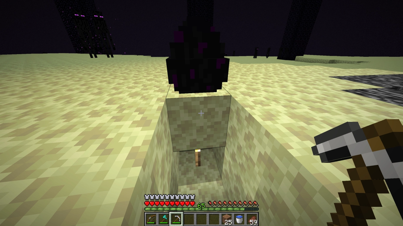 Ender Dragon exploding into confetti