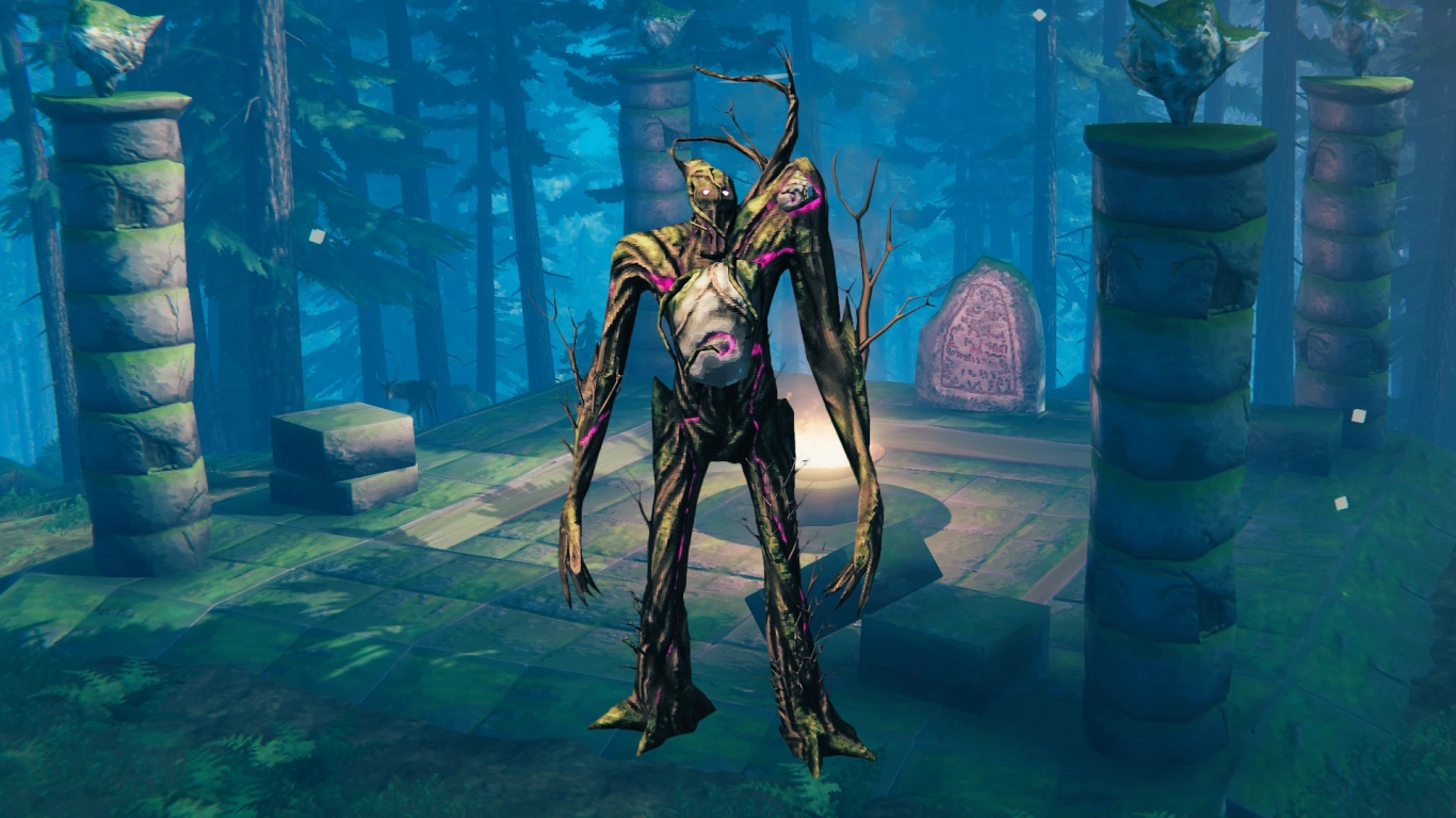Valheim boss The Elder in the Black Forest with tactics fire arrows and bronze gear