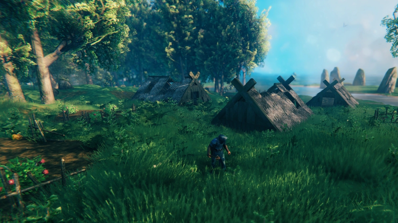Valheim Meadows structures villages treasure and Viking grave