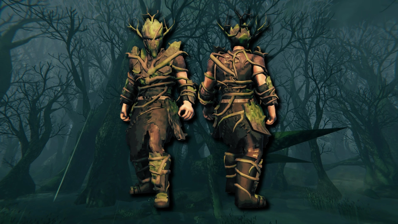Valheim Swamp armor: Root armor and Iron armor with set bonuses