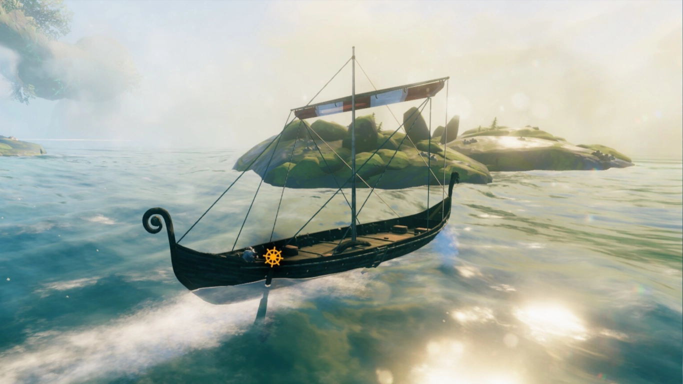 Valheim leviathan as a floating island with barnacles to harvest