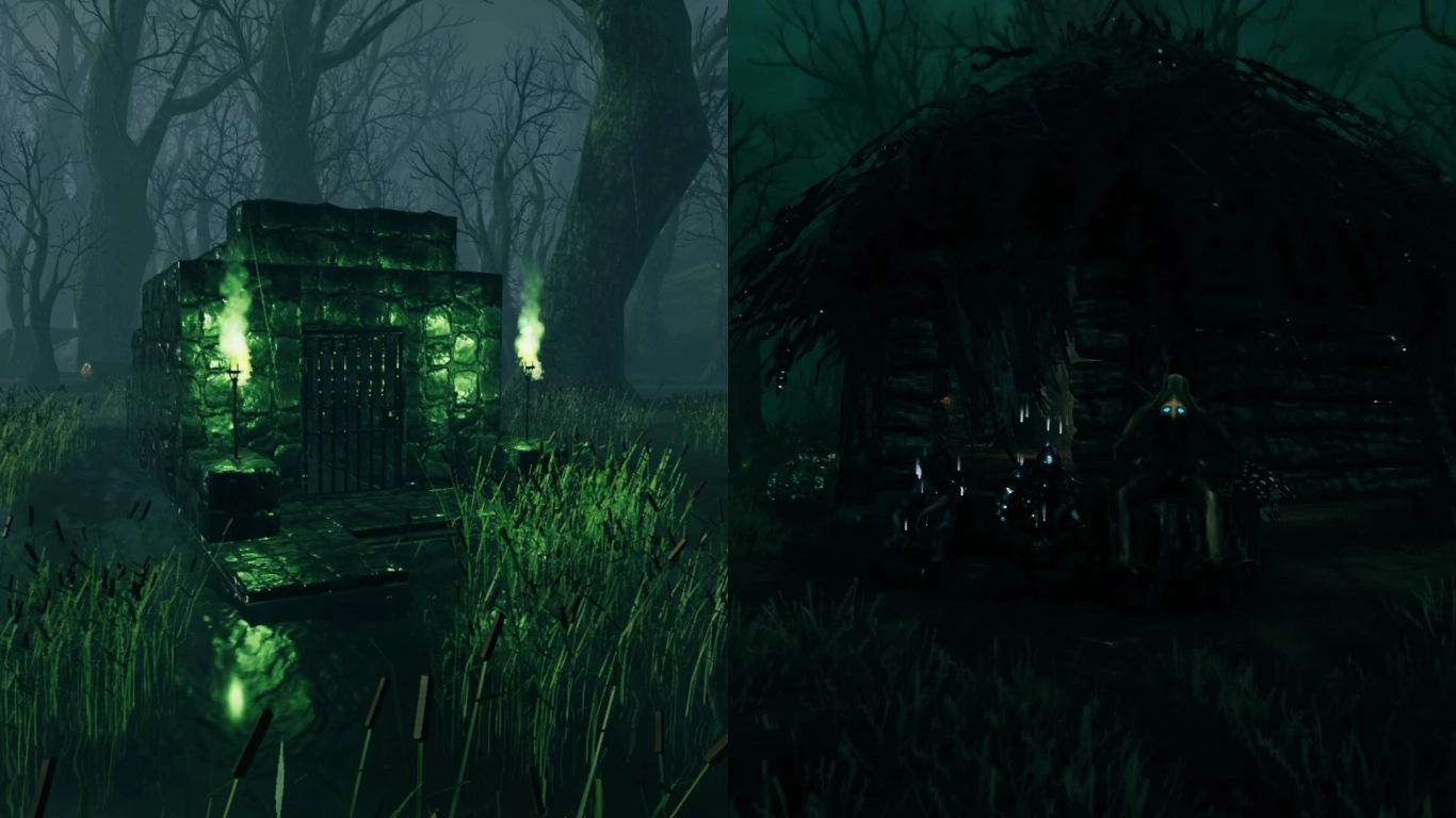 Valheim Swamp Crypt geysers, ruined towers, and finding the Swamp Witch