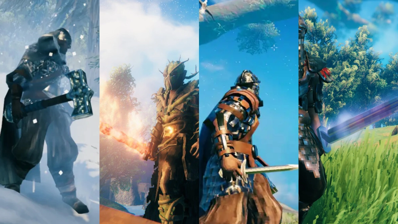 Valheim melee weapons at a glance: swords, axes, clubs, hammers, spears, and shields