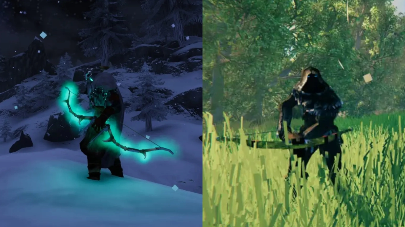 Valheim ranged weapons: bow, crossbow, and bombs in action