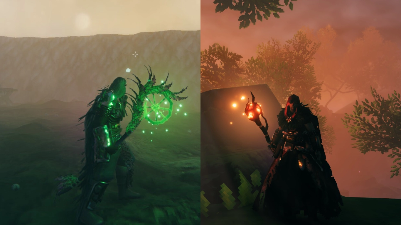 Valheim magic weapons: Eitr, staves, and blood magic with fire, frost, lightning, and protection